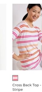 Talbots T by Talbots Crossback Top Bashful Stripe Tunic